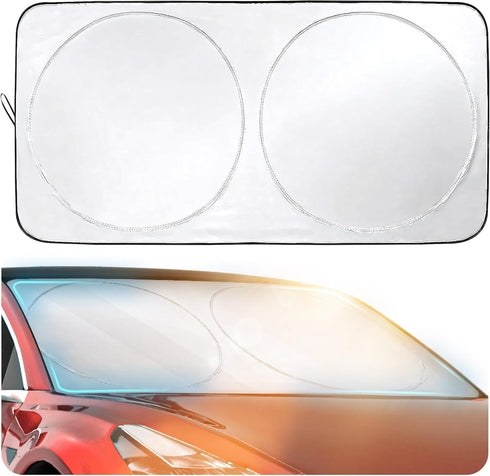 FORTEM Car Sun Shade for Windshield, Reflective Windshield Sunshade, 240T Polyester, Automotive Interior Sun Protection, Ultimate Heat and UV Shie...