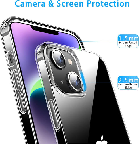 JJGoo Compatible with iPhone 14 Case Clear, Soft Shockproof Protective Slim Thin Phone Bumper Cover Transparent Phone Case...