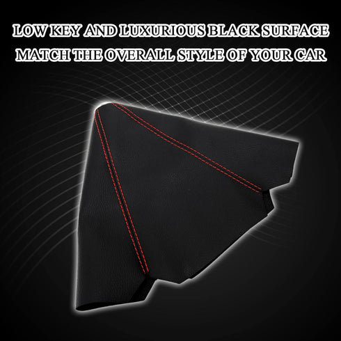 Car Shift Boot Cover, Gear Shift Knob Dust Protection Black Carbon Fibre PU Leather Gear Stick Gaiter for Most Manual/Automatic Car Truck SUV (Red...