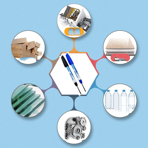 8pcs Waterproof Deep Reach Markers, Long Nose Marker in 2mm Felt Tip, 30mm Reach Permanent Markers and Marker Pens, Deep Hole Marker Carpenter Ink...