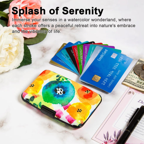 Credit Card Holder Small RFID Blocking Wallet Business Metal Slim Mini Aluminum Hard Case for Women Men...