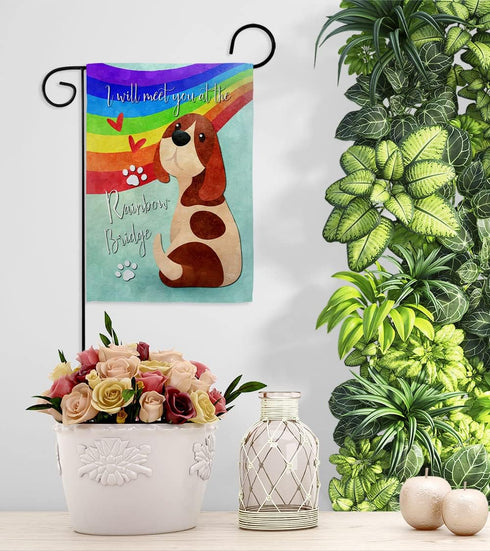 Breeze Decor Rainbow Bridge Garden Flag Expression Sympathy Remembrance Memorial Bereavement Love Support Emotion Postive House Decoration Banner ...