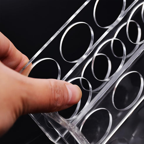 2 Pack Acrylic Test Tube Rack, 24Wells, for 5/9“ OD Tube (13 ±0.1mm?MAX for 14mm) Centrifuge Tube Holder for Labortory Holder Lab Test Tube Transp...