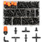 Drip Irrigation Fittings Kit for 1/4" Tubing, 260 Pcs Drip Line Connectors for Drip Systems - 10 Nozzles,10 Nozzle Tees,25 Single barbs,25 4-way C...