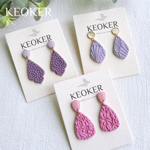 KEOKER Polymer Clay Texture Roller, Polymer Clay Roller for Making Earrings, Like Polymer Clay Texture Sheets, Great Work with Polymer Clay Cutter...