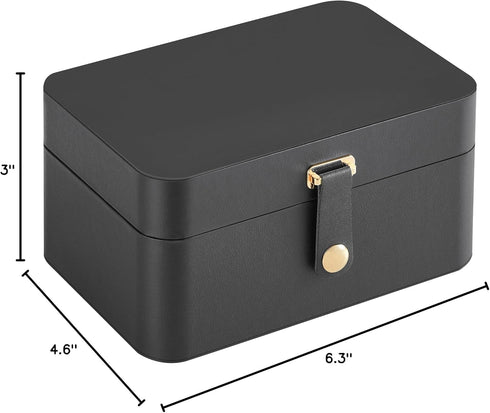 SONGMICS Jewelry Box, Travel Jewelry Case, 2-Layer Jewelry Holder Organizer, 4.6 x 6.3 x 3 Inches, Portable, Versatile Earring Storage, for Larger...