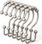 DAWNER Shower Curtain Hooks, Rust Proof Metal Easy Glide Double Rings, Stainless Steel Hangers for Bathroom Curtains, Set of 12, Brushed Nickel...