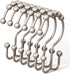 DAWNER Shower Curtain Hooks, Rust Proof Metal Easy Glide Double Rings, Stainless Steel Hangers for Bathroom Curtains, Set of 12, Brushed Nickel...