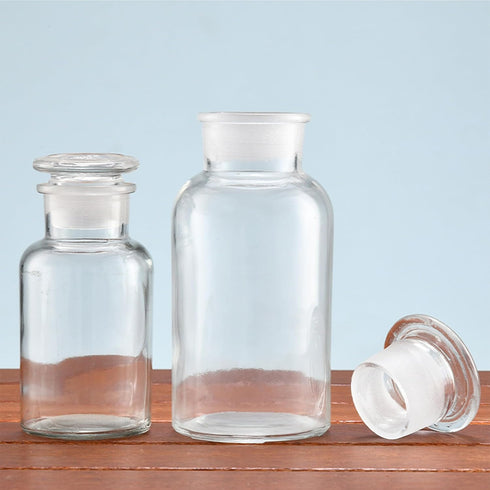 3 Packs 125ml Lab Glass Reagent Bottle,Wide Mouth Clear Glass Storage Bottle with Ground Stopper?Decorative Bottles/Vase (Clear)…...