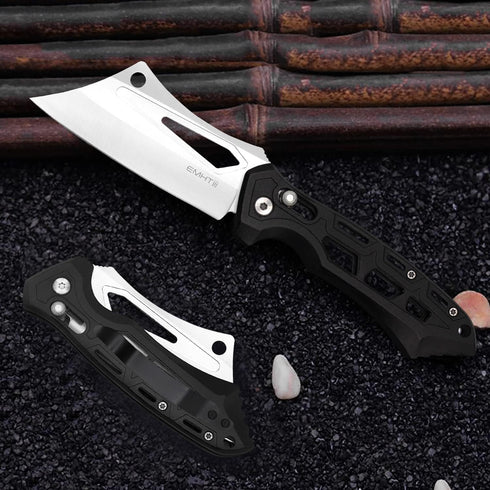 Cleaver Pocket Folding Knife for Men - 3.54" Stainless Steel Satin Blade, Aluminum Handle with Clip, EDC Knives for Outdoor, Camping...