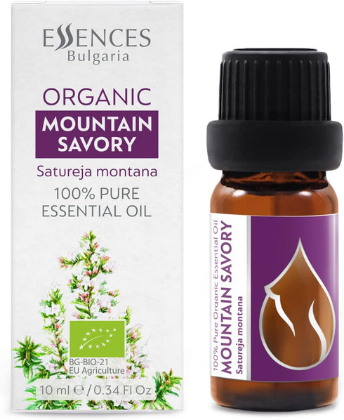 Essences Bulgaria Organic Mountain Savory Essential Oil 1/3 Fl Oz | 10ml | Satureja Montana | 100% Pure and Natural | Undiluted | Therapeutic Grad...