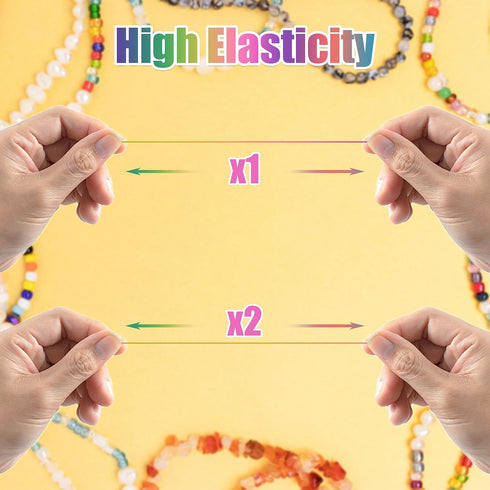 Dreamtop 1mm Stretchy Bracelet String, 100 Meters Rainbow Bead String Elastic String for Bracelet, Pony Bead String Elastic Cord for Jewelry Brace...