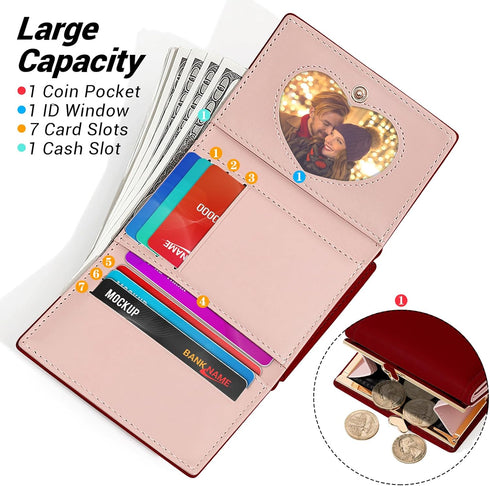 YINHEXI Wallet for Women, Cute Womens Wallet Card Holder, Small Trifold RFID Blocking Purse, Cute Small Leather Pocket Wallet for Women, Girls, La...