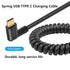 SinLoon 90 Degree USB Type C Spring Cable 5Gbps Retractable USB3.0 to USB C Charging Cable and Data Transfer for Phone, Tablet, Other USB C Device...