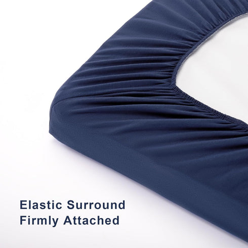 TILLYOU Changing Pad Cover Set in Soft Jersey Material - Fits 32"/34''x16 Contoured Pad for Babies, Navy Blue & Lt Gray...