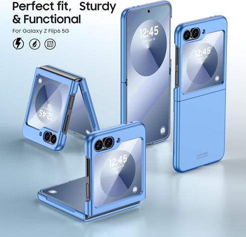for Samsung Galaxy Z Flip 6 Case with Screen Protection, Flip z 6 Slim HD Clearly Case Ultra-Thin Anti-Scratch Shockproof Phone Case Support Wirel...