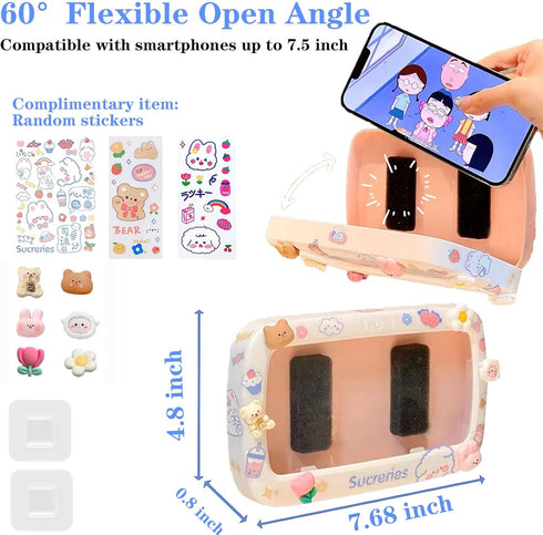 360° Shower Phone Holder Waterproof, Angle Adjustable Anti-Fog Shower Phone Case Holder for Bathroom Batheub Kitchen Wall Mirro with Random Sticke...