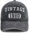 Vintage 1980 1981 1982 1983 1984 1985 1986 1987 1988 1989 Hat for Men Women, Funny Adjustable Cotton Birthday Baseball Cap...