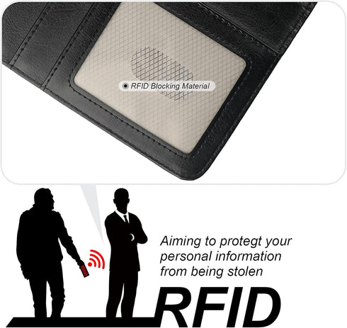 Bocasal Detachable Wallet Case for iPhone 13 RFID Blocking Card Slots Holder Premium PU Leather Magnetic Kickstand Shockproof Wrist Strap Removabl...