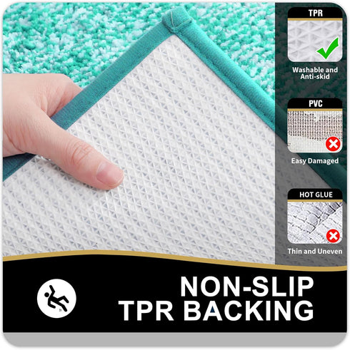 OLANLY Bathroom Rugs 24x16, Extra Soft and Absorbent Microfiber Bath Mat, Non-Slip, Machine Washable, Quick Dry Shaggy Bath Carpet, Suitable for B...