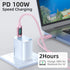 100W Type C Cable 2Pack 5A 6.6FT Type C Charging Cable USB C Cable with LED Display USB C 2.0 Fast Charge Silicone Cable for Google 8 8A 8P 7 7A 7...