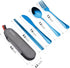 Travel Utensils with Case, Quatish Portable Silverware Set for Work, 304 Stainless Steel Reusable Travel Cutlery Set, Fork and Spoon Set for Campi...
