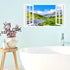 Landscape Wall Sticker Decor 3D Fake Window Wall Sticker Mountain Scenery Wall Sticker Peel and Stick Wall Art Wallpaper Removable Faux Window Wal...