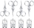 8 Pcs Stainless Steel Small Scissors Folding Scissors, Pocket Portable Foldable Travel Scissors Tiny Mini Craft Cutter for Home Travel, Silver...