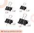Mr. Pen- Binder Clips, 100 pc, Assorted Sizes, Black, Paper Binder Clips, Paper Clamps Assorted Sizes, Black Clips for Paper, Black Binder Clips, ...