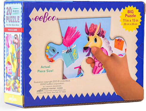 eeBoo: Musical Band 20 Piece Puzzle for Kids, Encourages Hand-Eye Coordination, Fine Motor Skills, and Problem Sloving, 15" x 11" When Completed, ...