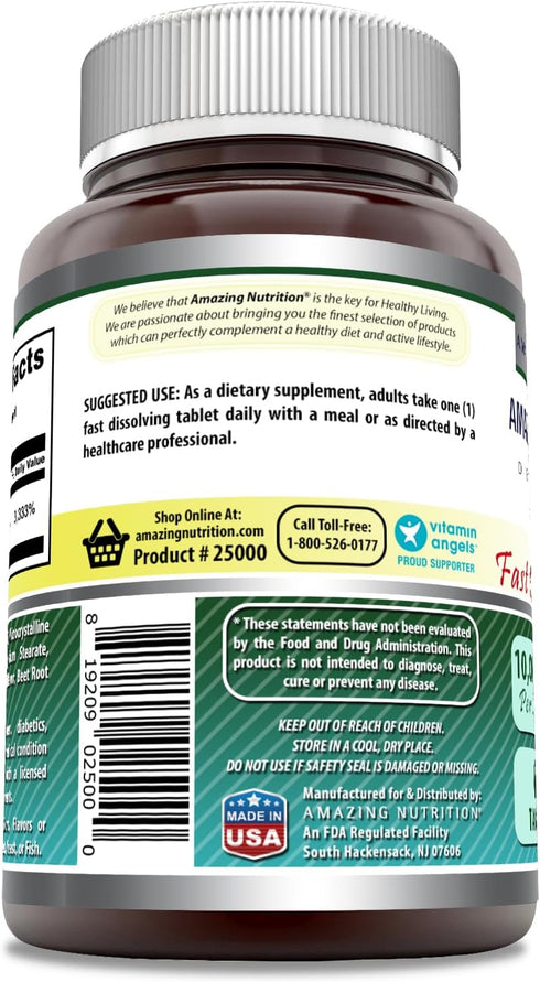 Amazing Formulas Biotin 10,000 mcg | Fast Dissolve Tablets | Non-GMO | Gluten Free Supplement | Made in USA (Strawberry | 60 Count)...