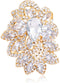 LAXPICOL Women's Vintage Blue Austrian Crystal Elegant Flower Teardrop Brooch Gold Tone...