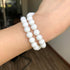 Yochus 10mm Natural Stone Beads for Jewelry DIY Making Bulk,Natural Tridacna Stone Round Loose Beads,Bracelet Making...