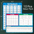 10 Pack Dry Erase Number Line Board Card, 9" x 12" Double Sided 130 Number Chart Math Manipulatives Game Chart, Teacher Classroom Must Haves Dry E...