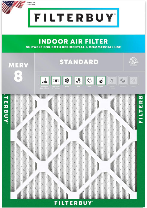 Filterbuy 16x18x1 Air Filter MERV 8 Dust Defense (1-Pack), Pleated HVAC AC Furnace Air Filters Replacement (Actual Size: 15.50 x 17.50 x 0.75 Inch...