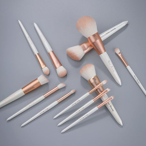 Makeup Brushes Set, EVRCHGIEA 12pcs Premium Eye Shadow, Eyebrows, Eyeliner, Concealer, Lip Liner?Foundation Makeup Brush White Travel Makeup Set,C...