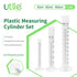 Plastic Graduated Measuring Cylinder Set, 3 Sizes 10ml 50ml and 100ml, PP Material with Hexagonal Base and Blue Printed Graduation, 4099.0015.1....