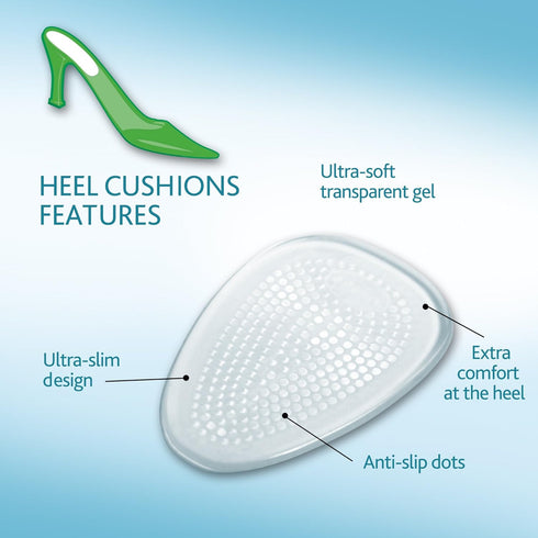 Amope GelActiv Invisible Gel Heel Cushions Insoles for Women, 1 pair, Size 5-10...