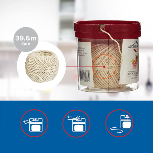 Kitchen Twine with Acrylic Twine Dispenser, All-Purpose Cooking and Baking String...