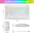 Ultra-Slim Bluetooth Keyboard and Mouse Portable Mini Wireless Keyboard Rechargeable 7-Color Backlit for Apple iPad iPhone Samsung Tablet iPhone S...