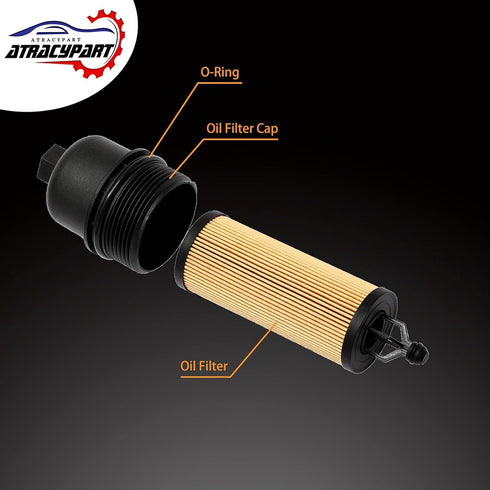 Oil Filter and Oil Filter Housing Cap Assembly ?Replacement For 2014-2020 Chrysler, Dodge, Ram 3.6L Vehicles ?Replaces# 68191350AA, 917-190, 68191...
