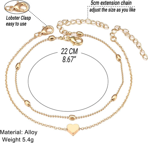 Fesciory Women Anklet Adjustable Beach Ankle Chain Gold Alloy Foot Chain Bracelet Jewelry Gift...