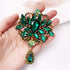 LAXPICOL Wedding Bridal Big Brown Crystal Rhinestone Bouquet Brooch Pin for Women Golden Tone...