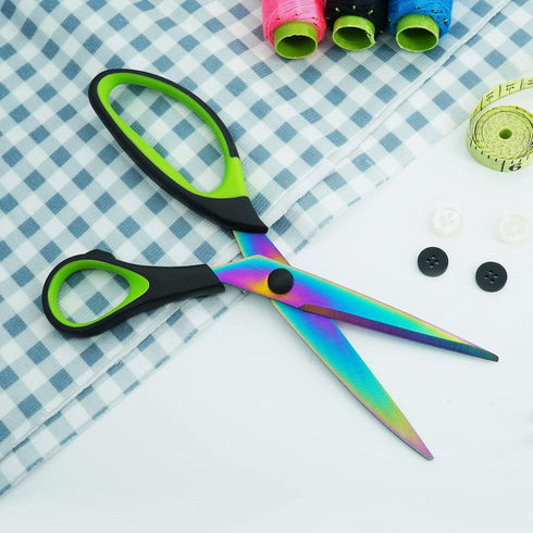 Scissors All Purpose,Heavy Duty Sharp Titanium Blades Scissors with Rubber Soft Grip Handle,Craft Scissors Set of 3 Pack Tool Set Great for Office...