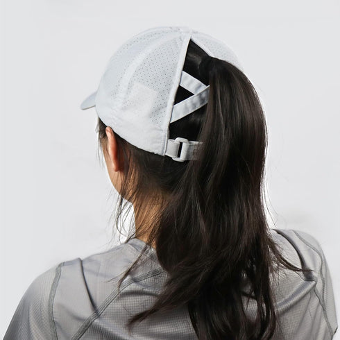Women Criss Cross Ponytail Hat Polyester Breathable Unstructured Adjustable Baseball Cap...