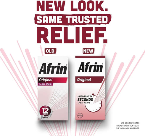 Afrin Original Maximum Strength 12 Hour Nasal Congestion Relief Pump Mist - 15 mL (pack of 3)...