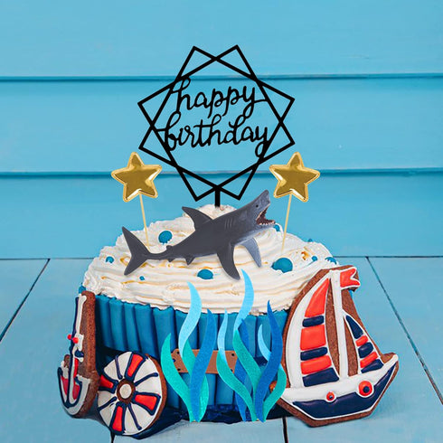 9 Pack Shark Cake Topper Shark Figurines Decoration for Kids Baby Shower Ocean Theme Birthday Party...