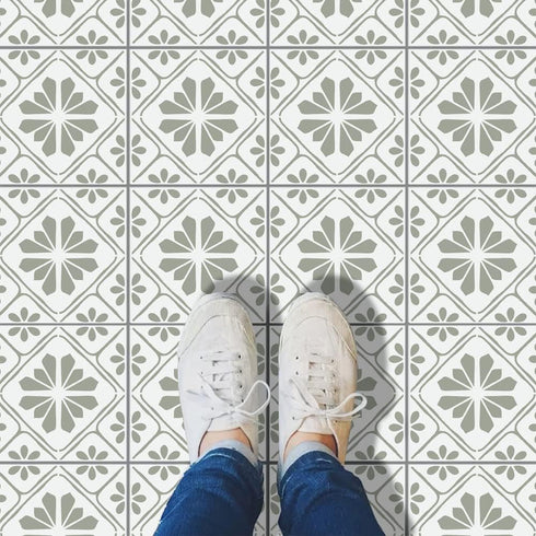 HELLATHUND 4Pcs Reusable Tile Stencils 12x12, Concrete Stencils for Patio, Large Stencils for Painting Floors, Wall Stencils for Painting (12x12in...