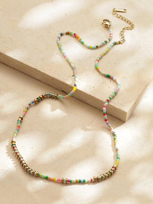 Sacina Boho Trendy Colorful Beaded Choker Necklace, Hippie Necklace, Summer Necklace, Beach Necklace, Y2k Necklace, Christmas Jewelry Gift for Wom...