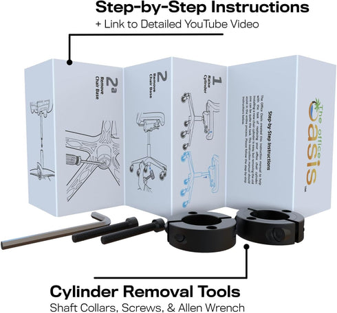 Office Chair Cylinder Removal Tool (As Seen On PBS) for Heavy Duty Pneumatic Gas Lift Piston for Desk Chairs and Gaming Chairs - Universal Fit...
